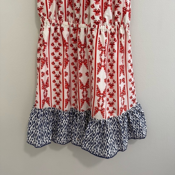 Tularosa Taylor Off Shoulder Dress in Cobalt & Rust - Picture 4 of 6